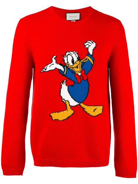 gucci red donald duck sweater|Gucci X Disney Donald Duck Red Sweater .